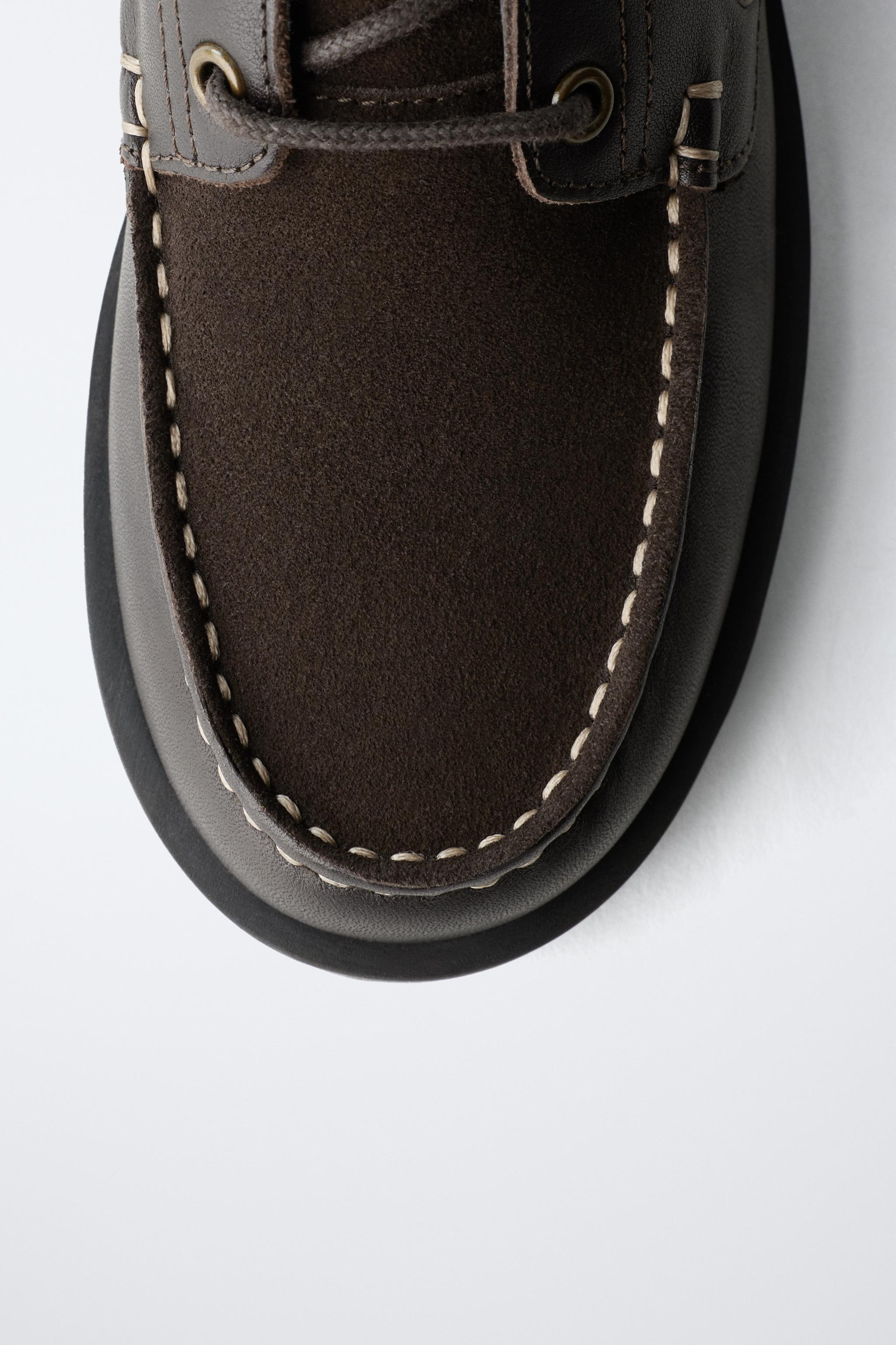 COMBINED LEATHER DECK SHOES